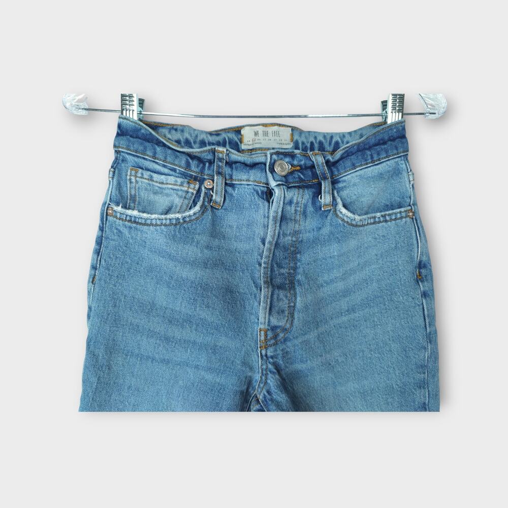 Womens WE THE FREE Distress Light Wash Jeans Button Fly Size 25 - Picture 5 of 8
